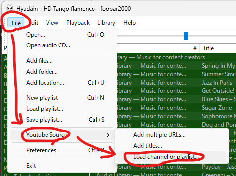 Load channel or playlist...